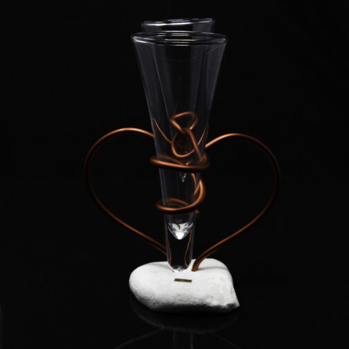 Le Duo Coeur Rouge Passion Galet Blanc